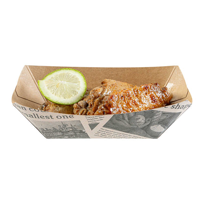 Bio Tek 6 oz Newsprint Paper #40 Food Tray / Boat - 5" x 4" x 1 1/2" - 400 count box