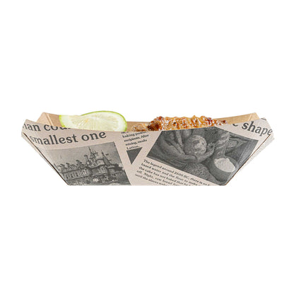 Bio Tek 6 oz Newsprint Paper #40 Food Tray / Boat - 5" x 4" x 1 1/2" - 400 count box