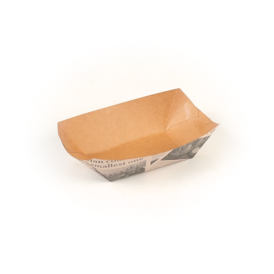 Bio Tek 6 oz Newsprint Paper #40 Food Tray / Boat - 5" x 4" x 1 1/2" - 400 count box