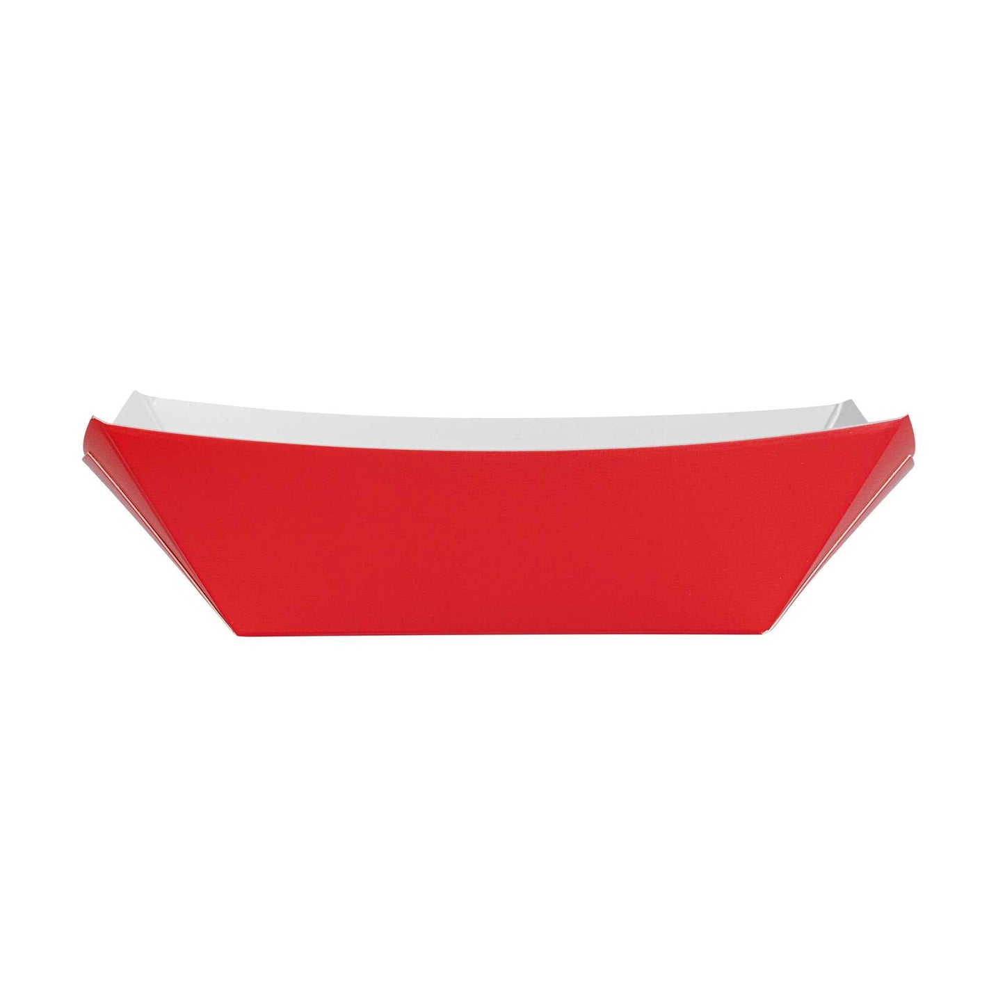 Bio Tek 6 oz Red Paper #40 Food Tray / Boat - 5" x 4" x 1 1/2" - 50 count box