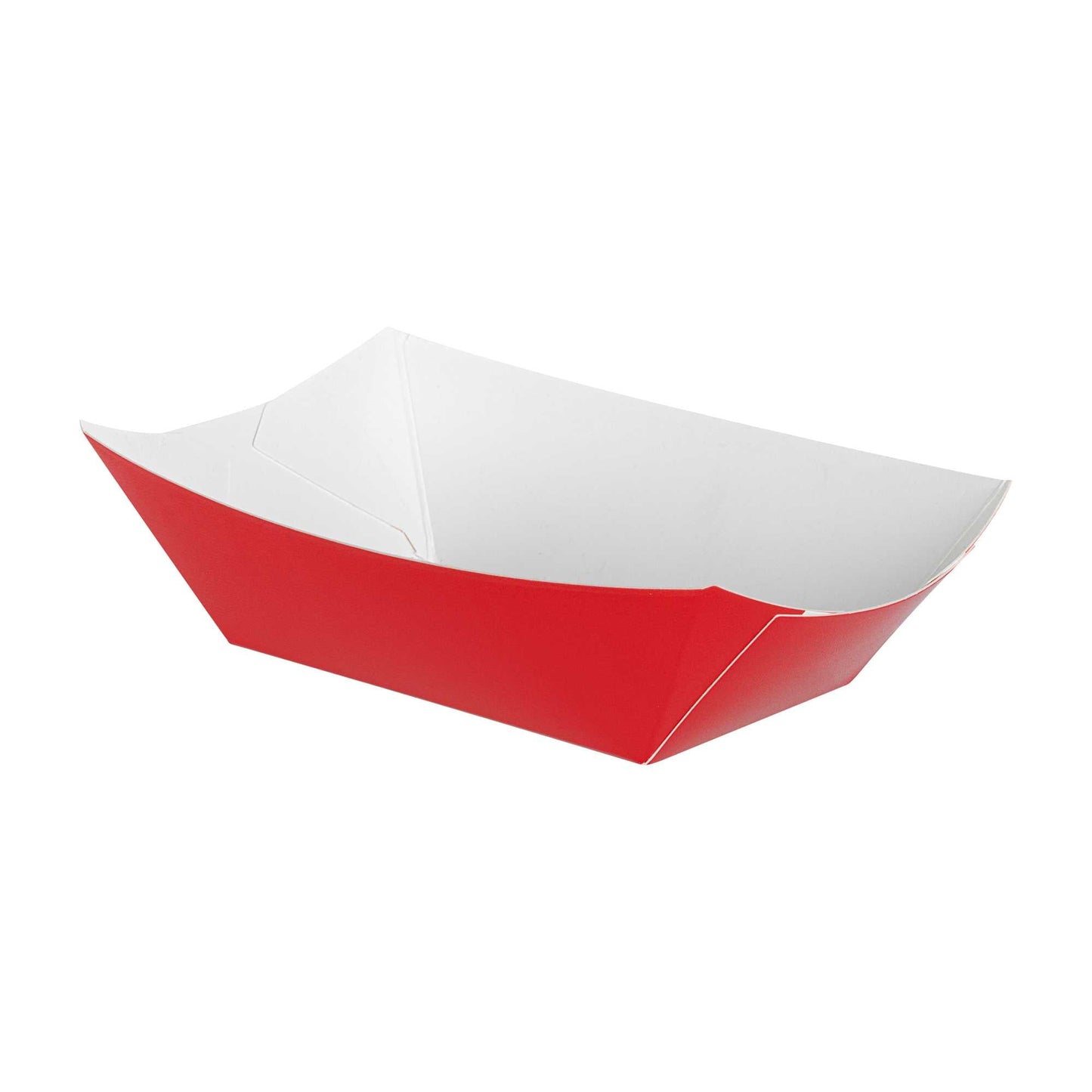 Bio Tek 6 oz Red Paper #40 Food Tray / Boat - 5" x 4" x 1 1/2" - 400 count box