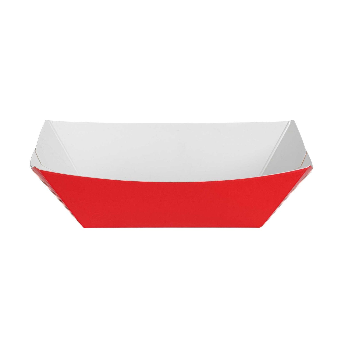 Bio Tek 6 oz Red Paper #40 Food Tray / Boat - 5" x 4" x 1 1/2" - 400 count box