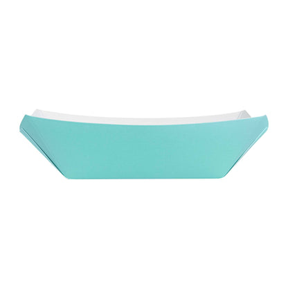 Bio Tek 6 oz Turquoise Paper #40 Food Tray / Boat - 5" x 4" x 1 1/2" - 400 count box
