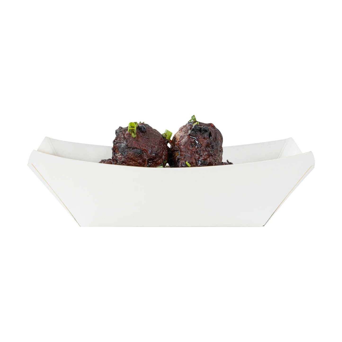Bio Tek 6 oz White Paper #40 Food Tray / Boat - 5" x 4" x 1 1/2" - 50 count box