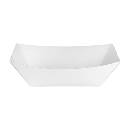 Bio Tek 6 oz White Paper #40 Food Tray / Boat - 5" x 4" x 1 1/2" - 50 count box