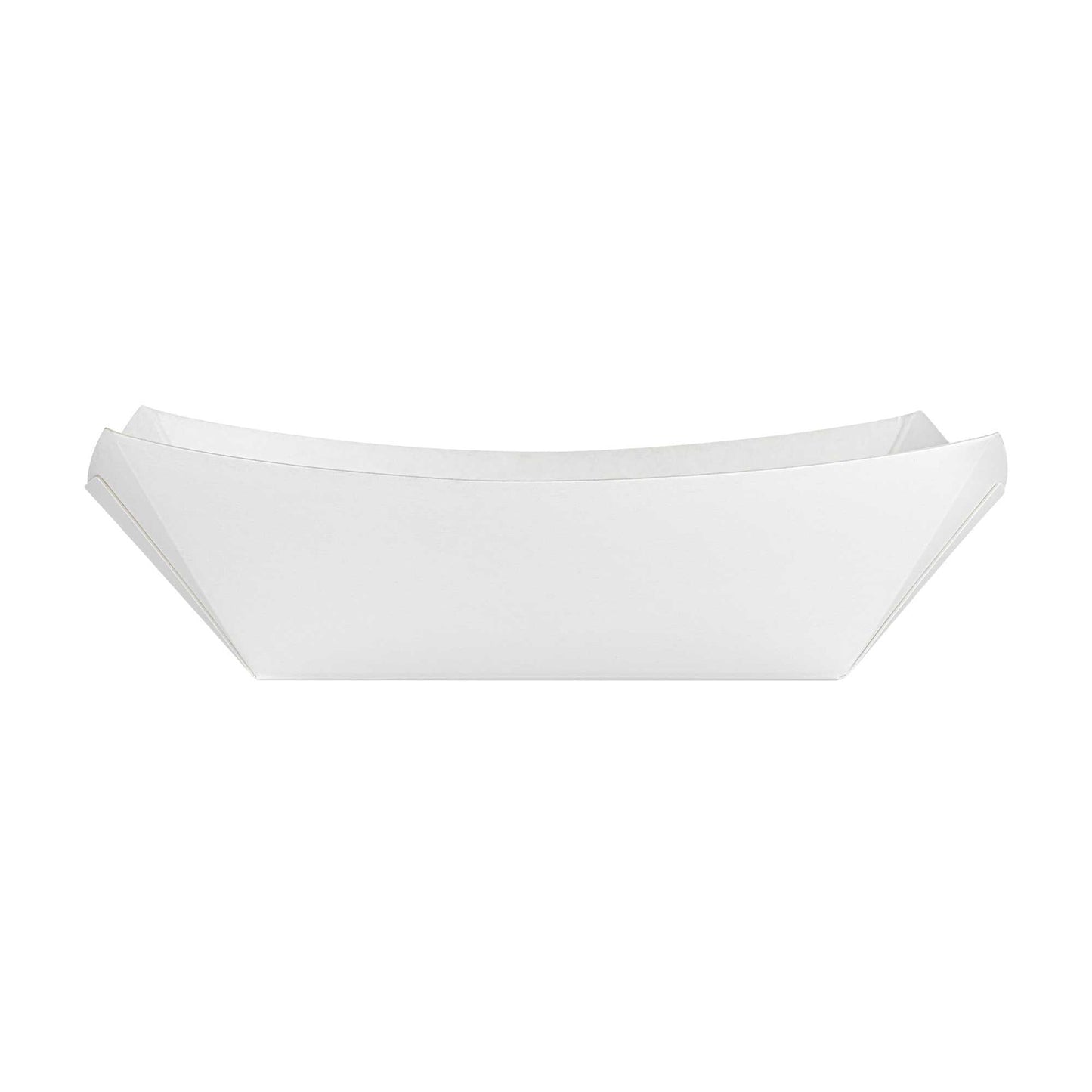 Bio Tek 6 oz White Paper #40 Food Tray / Boat - 5" x 4" x 1 1/2" - 50 count box