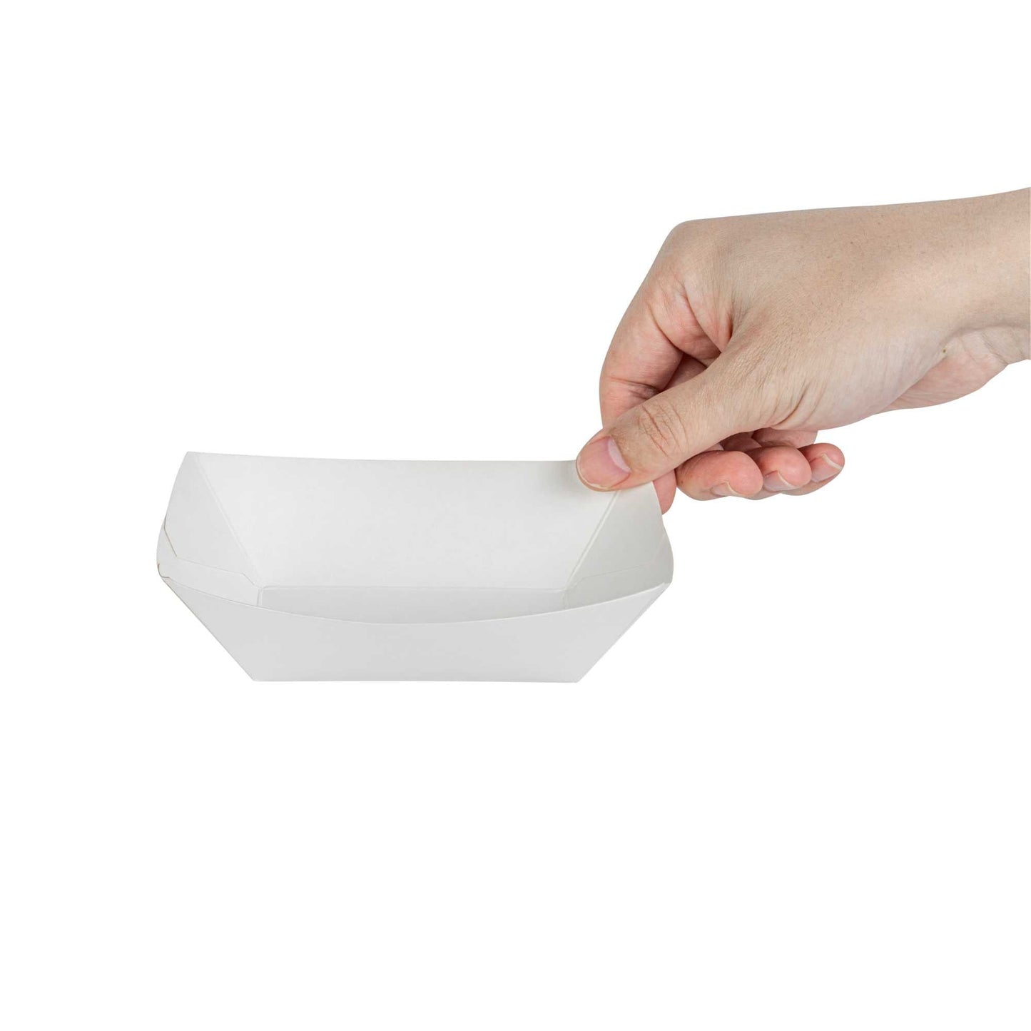Bio Tek 6 oz White Paper #40 Food Tray / Boat - 5" x 4" x 1 1/2" - 400 count box