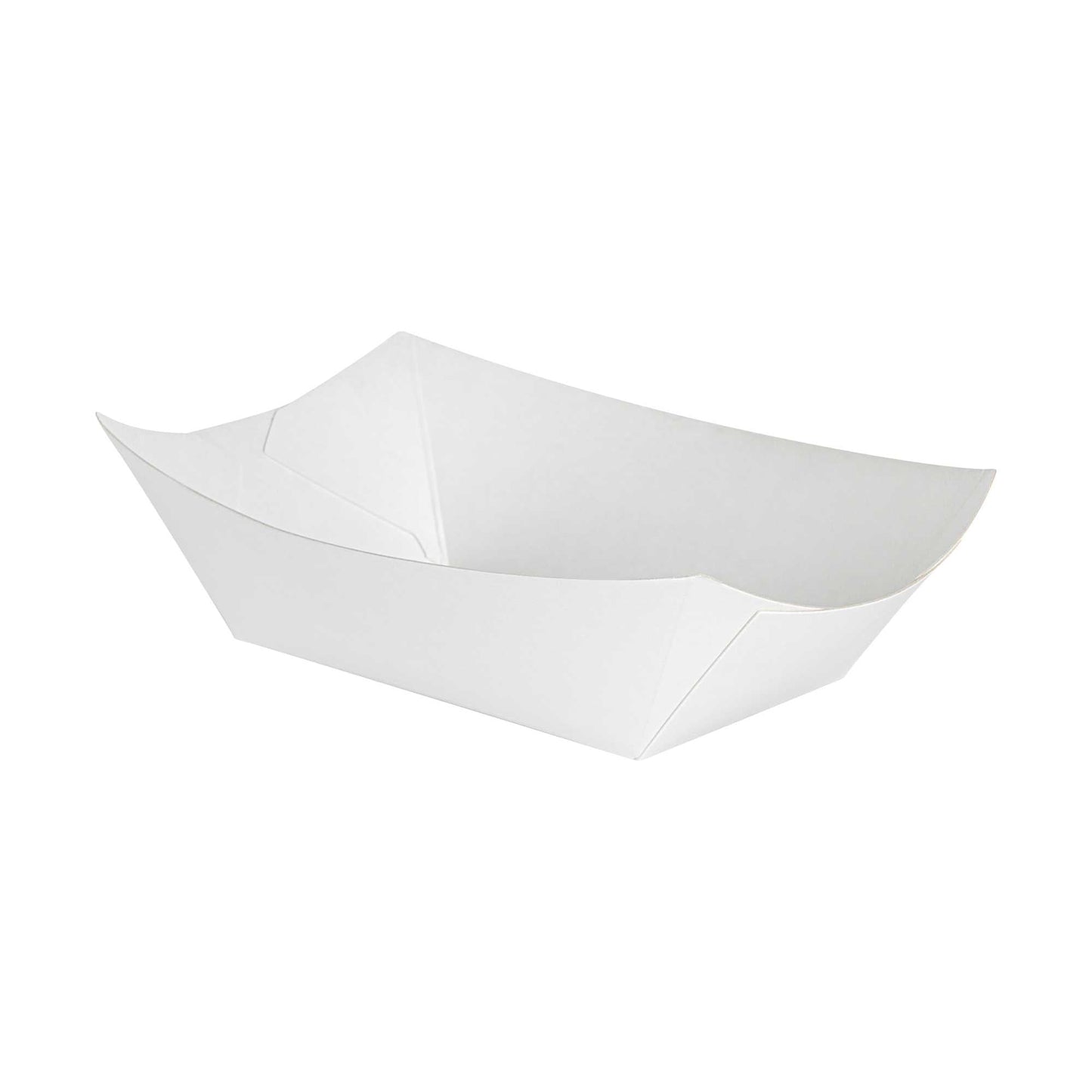 Bio Tek 6 oz White Paper #40 Food Tray / Boat - 5" x 4" x 1 1/2" - 400 count box