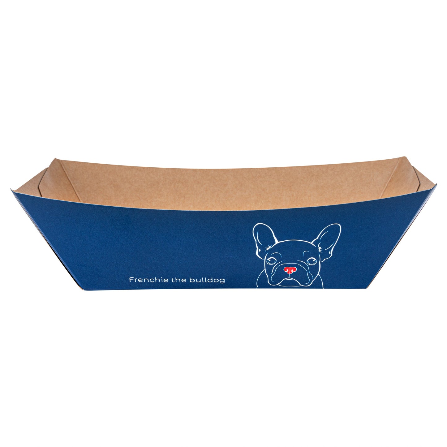 Bio Tek 1/2 lb Frenchie Paper #50 Food Tray / Boat - 4 1/4" x 2 3/4" x 1 1/2" - 400 count box
