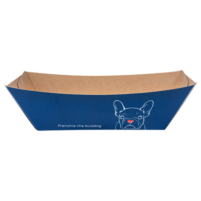 Bio Tek 1/2 lb Frenchie Paper #50 Food Tray / Boat - 4 1/4" x 2 3/4" x 1 1/2" - 400 count box