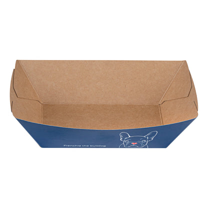 Bio Tek 1/2 lb Frenchie Paper #50 Food Tray / Boat - 4 1/4" x 2 3/4" x 1 1/2" - 400 count box
