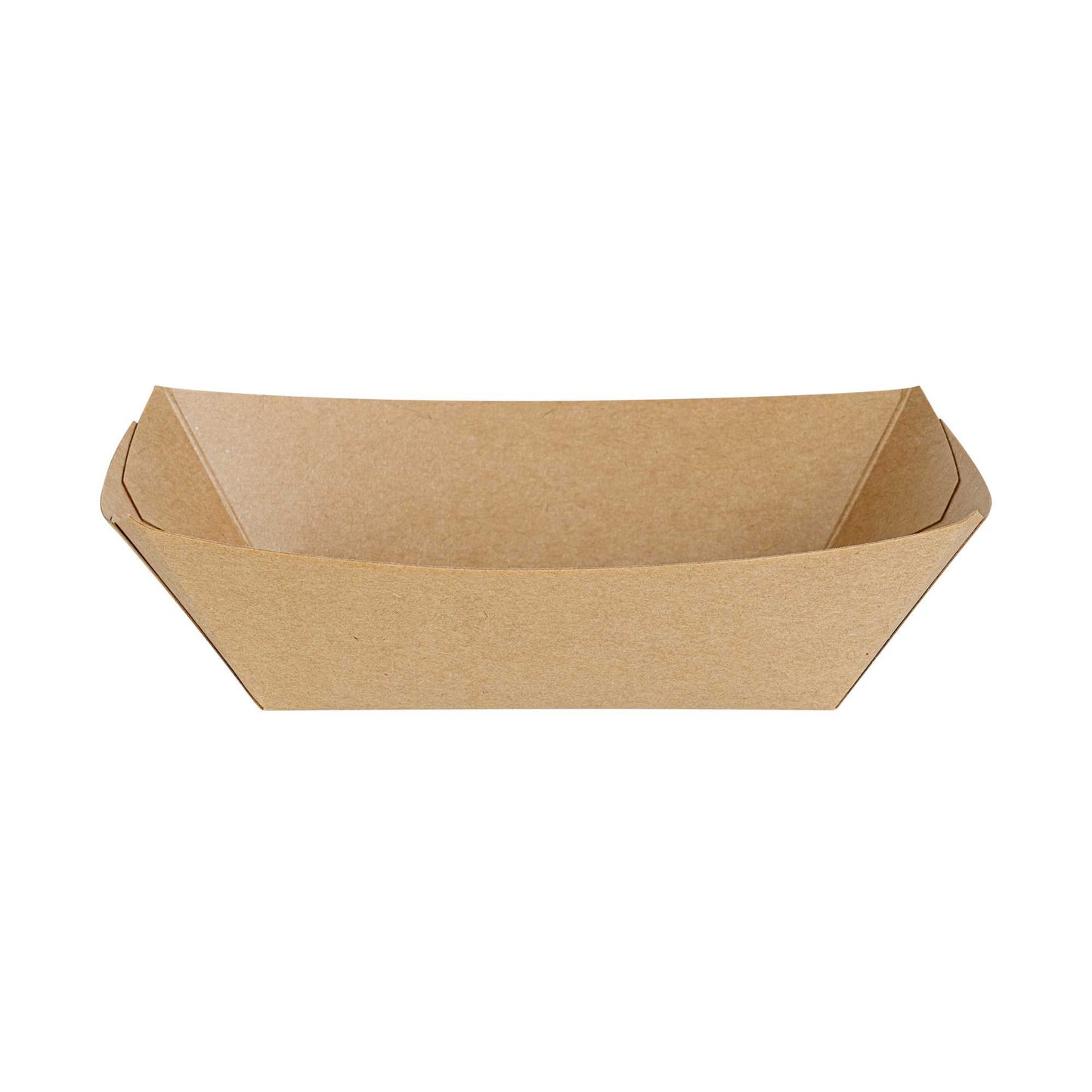 Bio Tek 1/2 lb Kraft Paper #50 Food Tray / Boat - 4 1/4" x 2 3/4" x 1 1/2" - 50 count box