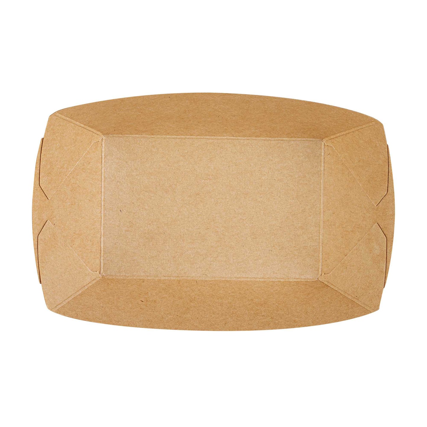 Bio Tek 1/2 lb Kraft Paper #50 Food Tray / Boat - 4 1/4" x 2 3/4" x 1 1/2" - 50 count box