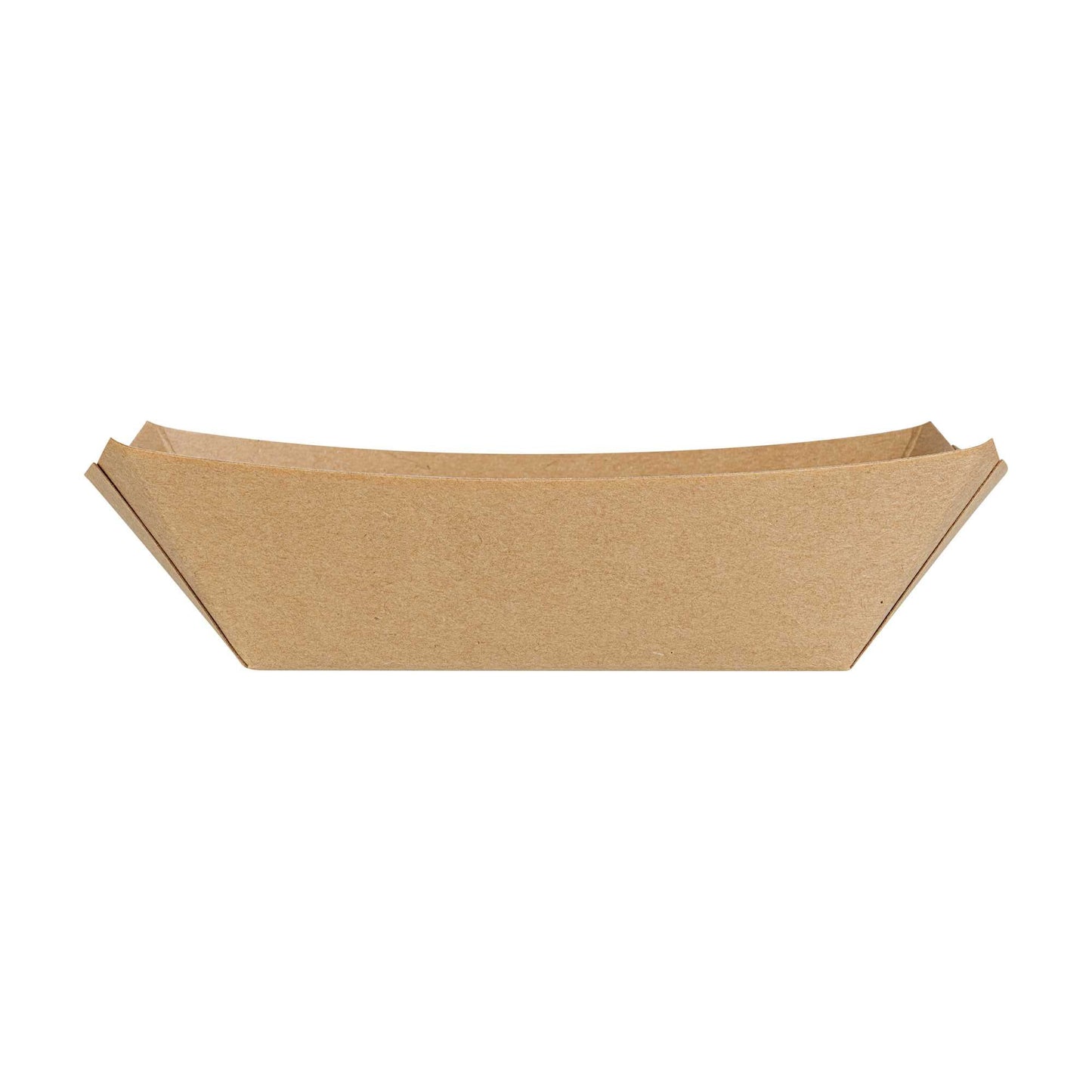 Bio Tek 1/2 lb Kraft Paper #50 Food Tray / Boat - 4 1/4" x 2 3/4" x 1 1/2" - 400 count box