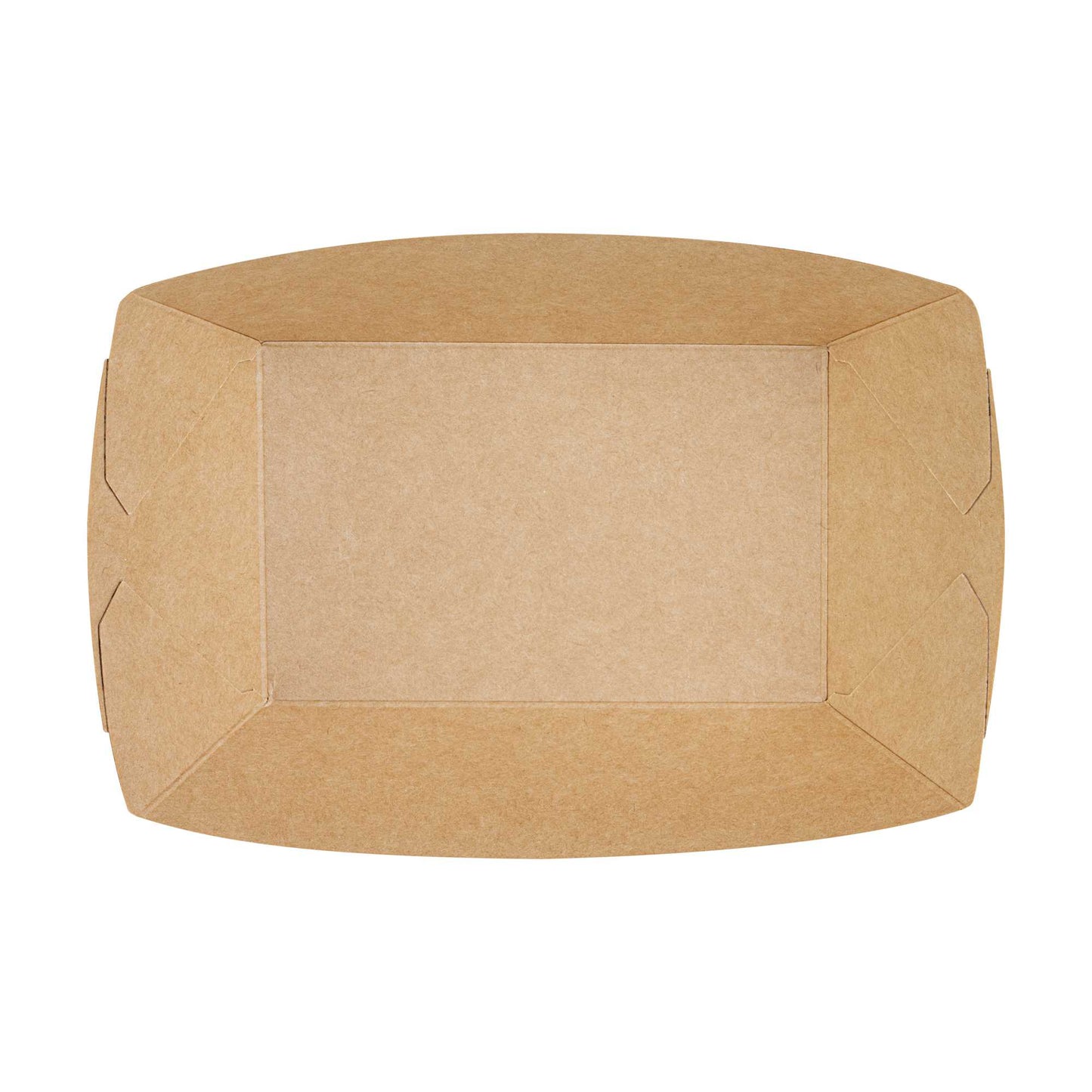 Bio Tek 1/2 lb Newsprint Paper #50 Food Tray / Boat - 4 1/4" x 2 3/4" x 1 1/2" - 50 count box