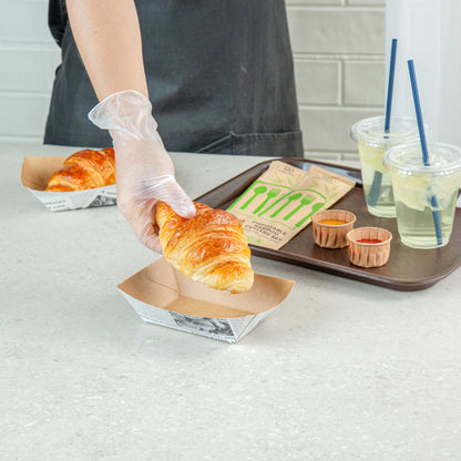 Bio Tek 1/2 lb Newsprint Paper #50 Food Tray / Boat - 4 1/4" x 2 3/4" x 1 1/2" - 50 count box