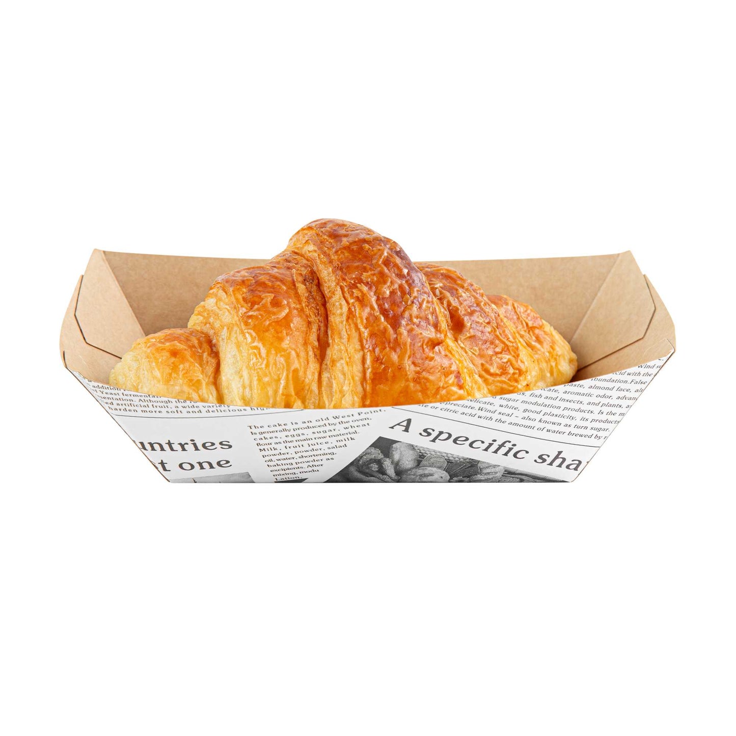 Bio Tek 1/2 lb Newsprint Paper #50 Food Tray / Boat - 4 1/4" x 2 3/4" x 1 1/2" - 400 count box