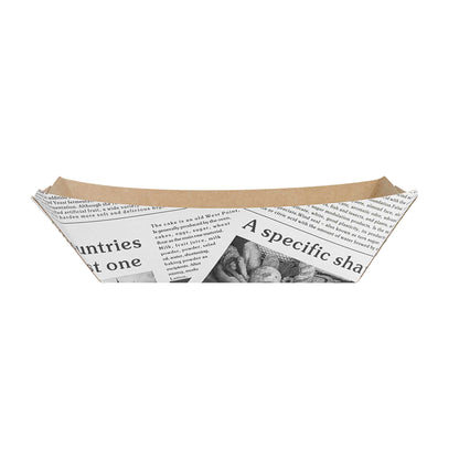 Bio Tek 1/2 lb Newsprint Paper #50 Food Tray / Boat - 4 1/4" x 2 3/4" x 1 1/2" - 400 count box