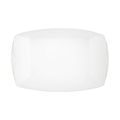 Bio Tek 1/2 lb White Paper #50 Food Tray / Boat - 4 1/4" x 2 3/4" x 1 1/2" - 50 count box