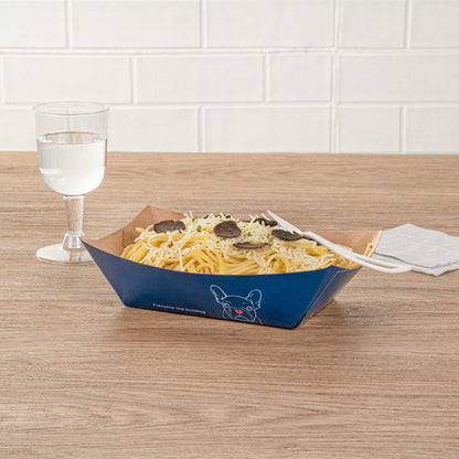 Bio Tek 1 lb Frenchie Paper #100 Food Tray / Boat - 5 1/2" x 3 1/2" x 2" - 200 count box
