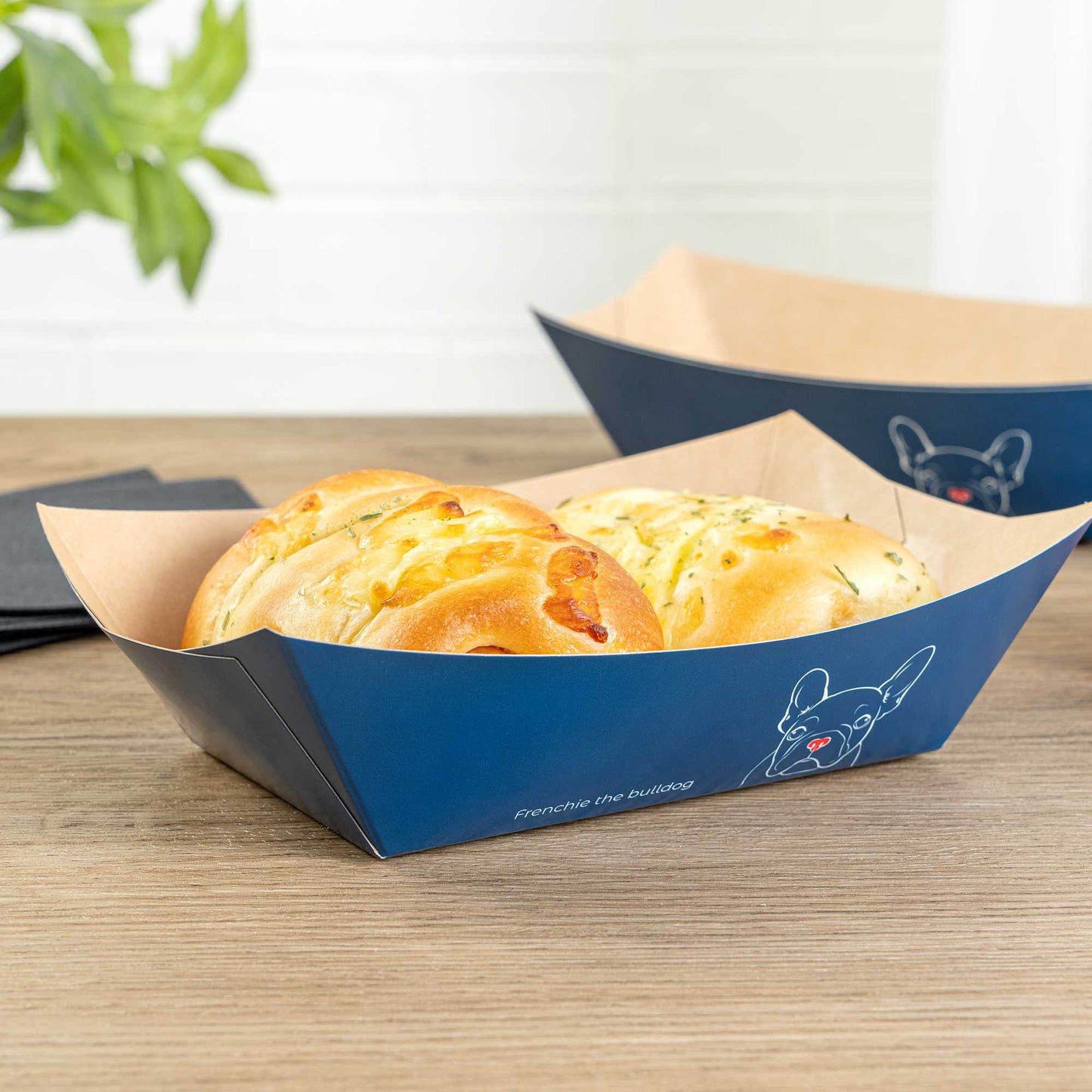 Bio Tek 1 lb Frenchie Paper #100 Food Tray / Boat - 5 1/2" x 3 1/2" x 2" - 50 count box