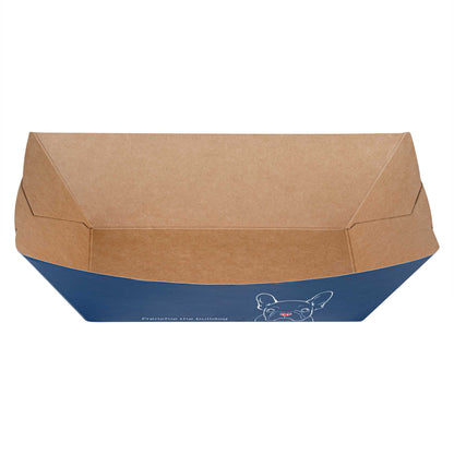 Bio Tek 1 lb Frenchie Paper #100 Food Tray / Boat - 5 1/2" x 3 1/2" x 2" - 50 count box
