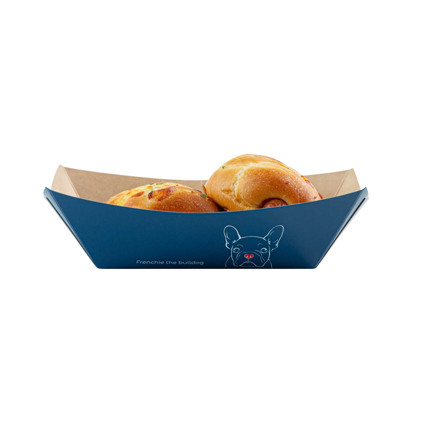 Bio Tek 1 lb Frenchie Paper #100 Food Tray / Boat - 5 1/2" x 3 1/2" x 2" - 200 count box
