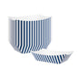 Bio Tek 1 lb Blue and White Stripe Paper #100 Food Tray / Boat - 5 1/2" x 3 1/2" x 2" - 50 count box