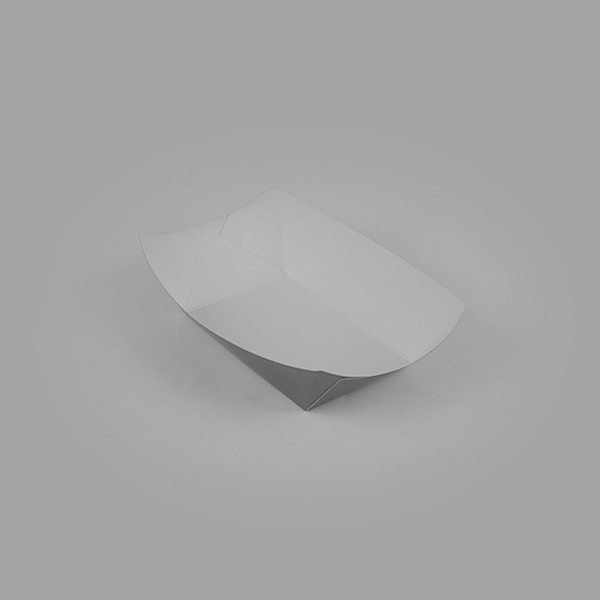 Bio Tek 1 lb Gray Paper #100 Food Tray / Boat - 5 1/2" x 3 1/2" x 2" - 50 count box