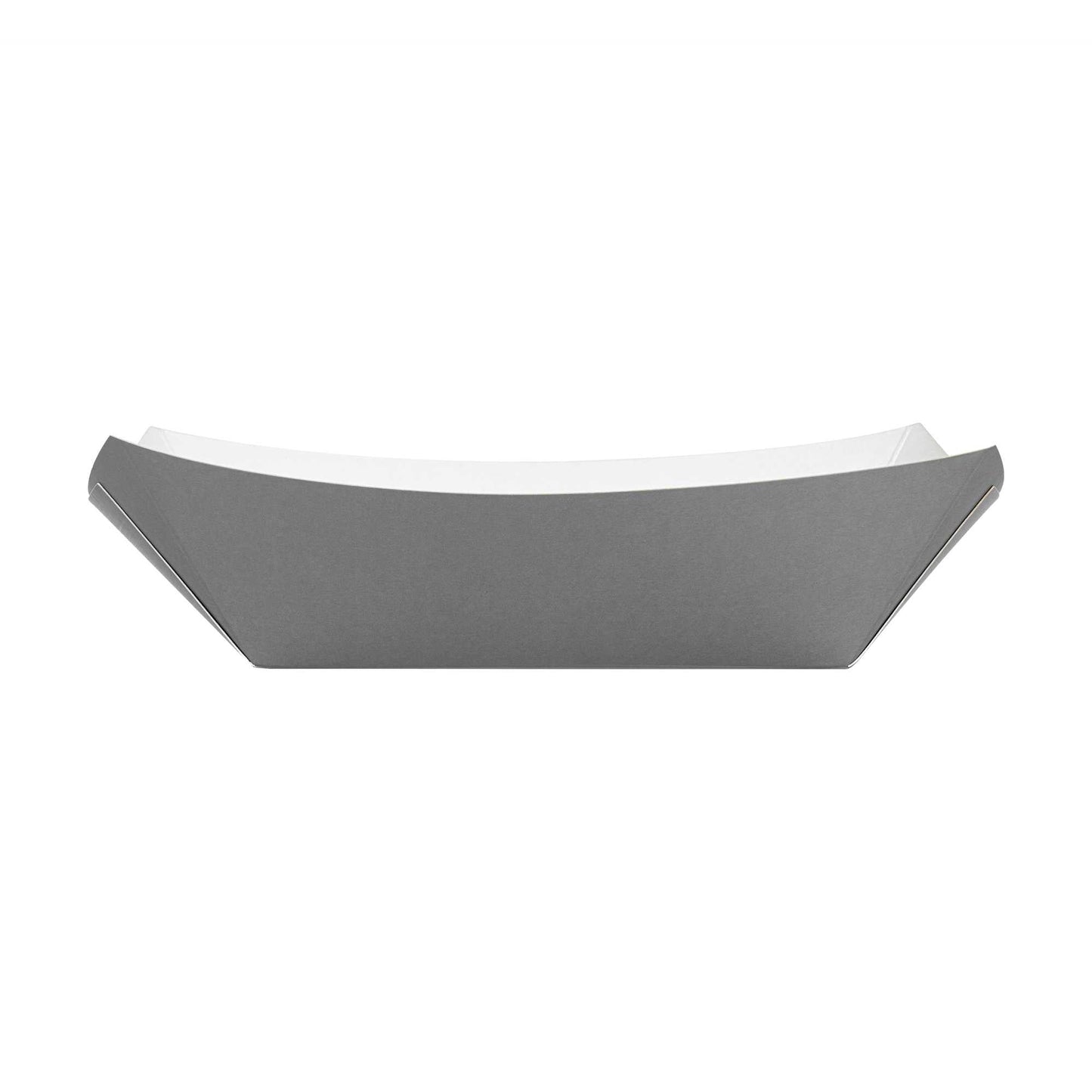 Bio Tek 1 lb Gray Paper #100 Food Tray / Boat - 5 1/2" x 3 1/2" x 2" - 200 count box