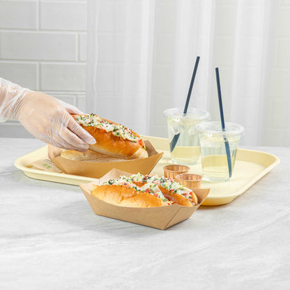Bio Tek 1 lb Kraft Paper #100 Food Tray / Boat - 5 1/2" x 3 1/2" x 2" - 50 count box