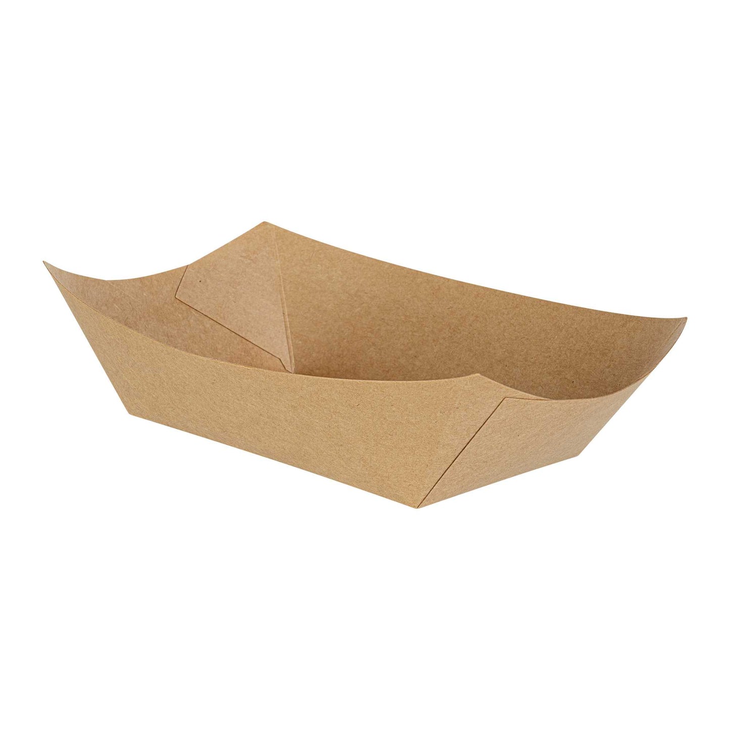 Bio Tek 1 lb Kraft Paper #100 Food Tray / Boat - 5 1/2" x 3 1/2" x 2" - 200 count box