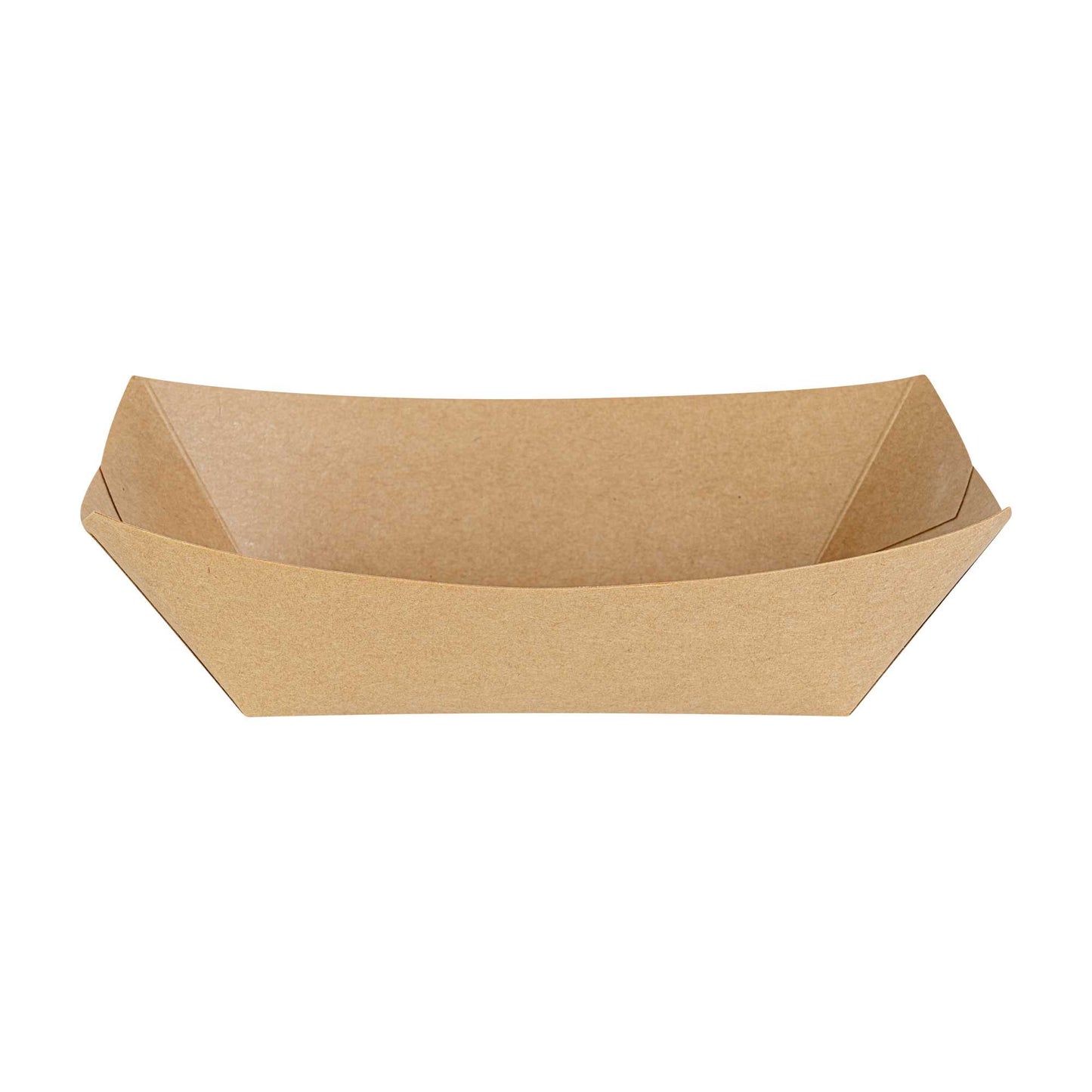 Bio Tek 1 lb Kraft Paper #100 Food Tray / Boat - 5 1/2" x 3 1/2" x 2" - 200 count box