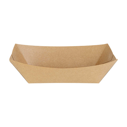 Bio Tek 1 lb Kraft Paper #100 Food Tray / Boat - 5 1/2" x 3 1/2" x 2" - 200 count box