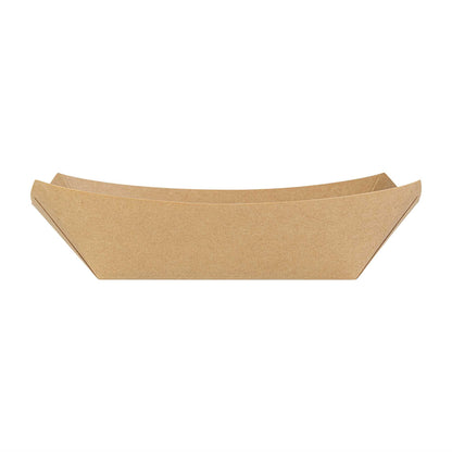 Bio Tek 1 lb Kraft Paper #100 Food Tray / Boat - 5 1/2" x 3 1/2" x 2" - 200 count box