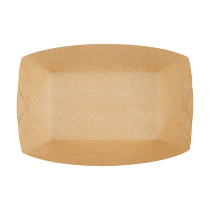 Bio Tek 1 lb Kraft Paper #100 Food Tray / Boat - 5 1/2" x 3 1/2" x 2" - 200 count box
