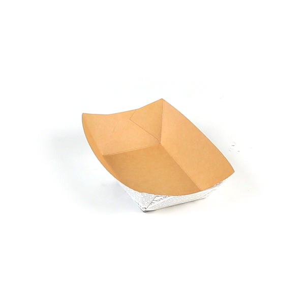 Bio Tek 1 lb Newsprint Paper #100 Food Tray / Boat - 5 1/2" x 3 1/2" x 2" - 50 count box