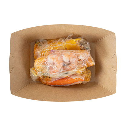 Bio Tek 1 lb Newsprint Paper #100 Food Tray / Boat - 5 1/2" x 3 1/2" x 2" - 200 count box