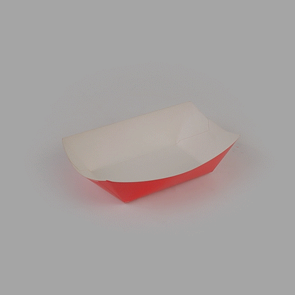 Bio Tek 1 lb Red Paper #100 Food Tray / Boat - 5 1/2" x 3 1/2" x 2" - 50 count box