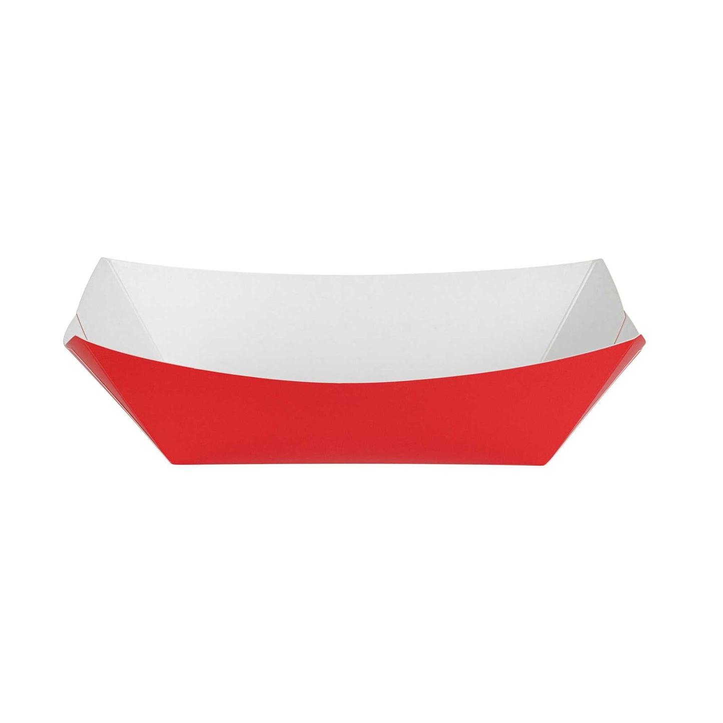 Bio Tek 1 lb Red Paper #100 Food Tray / Boat - 5 1/2" x 3 1/2" x 2" - 50 count box