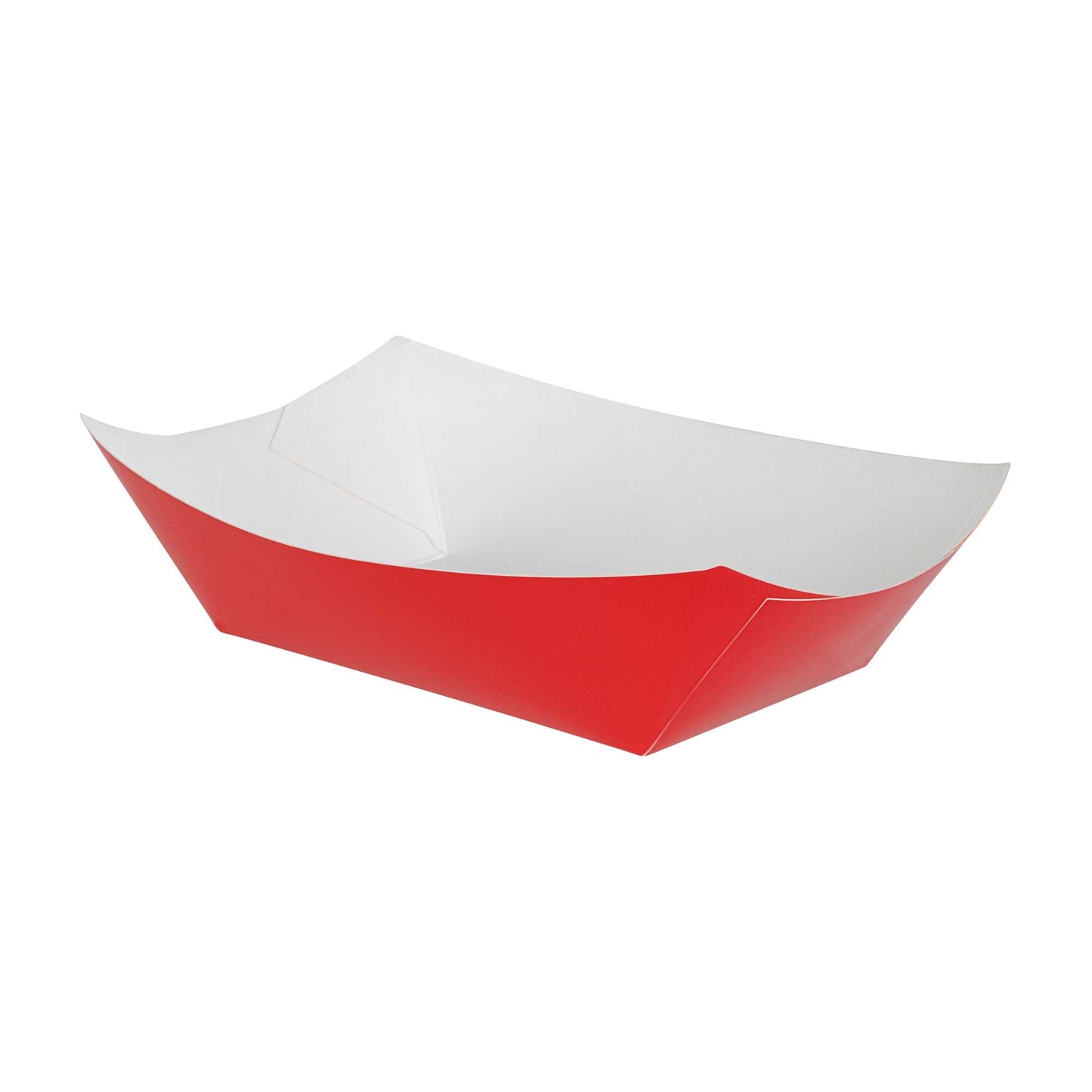 Bio Tek 1 lb Red Paper #100 Food Tray / Boat - 5 1/2" x 3 1/2" x 2" - 200 count box