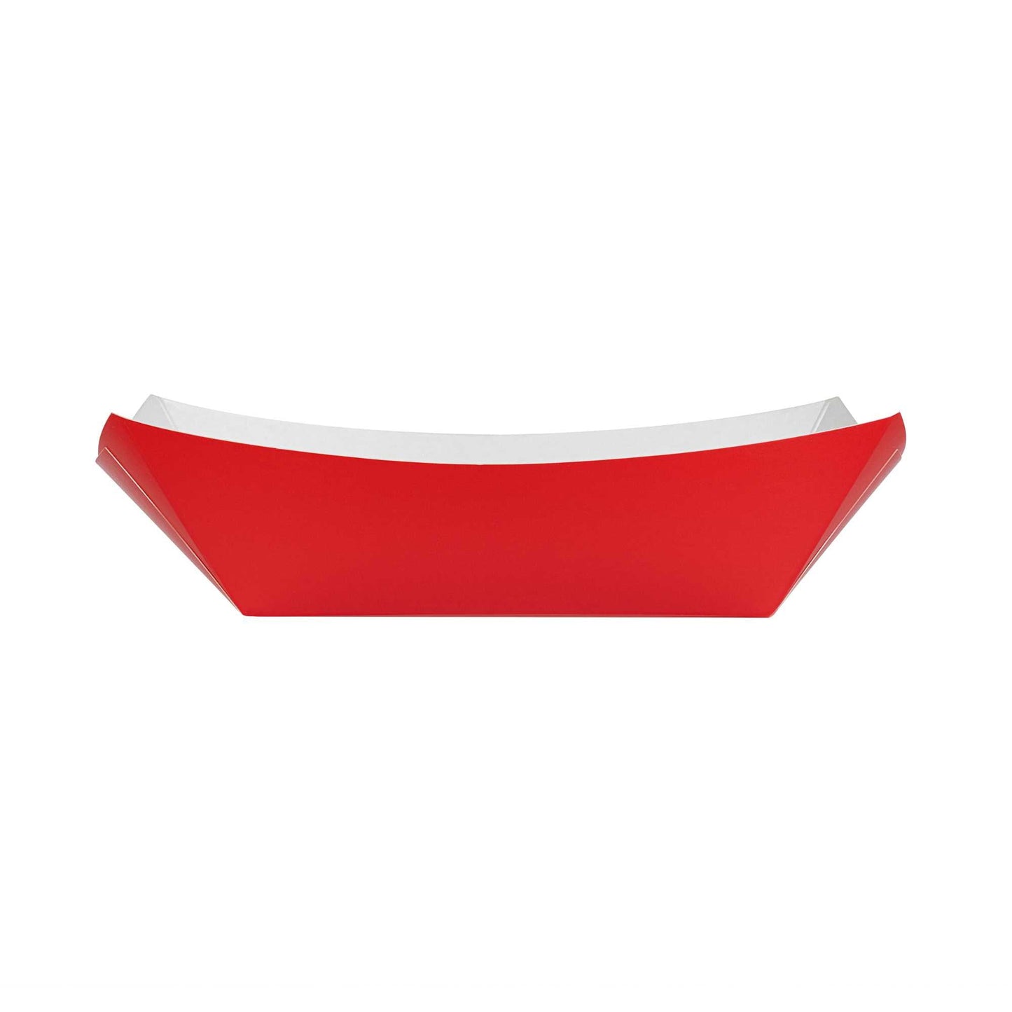 Bio Tek 1 lb Red Paper #100 Food Tray / Boat - 5 1/2" x 3 1/2" x 2" - 200 count box
