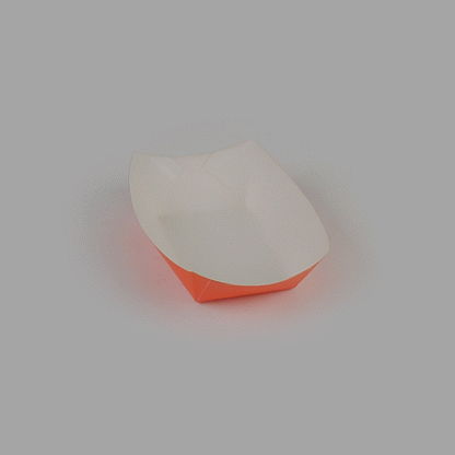 Bio Tek 1 lb Tangerine Orange Paper #100 Food Tray / Boat - 5 1/2" x 3 1/2" x 2" - 200 count box