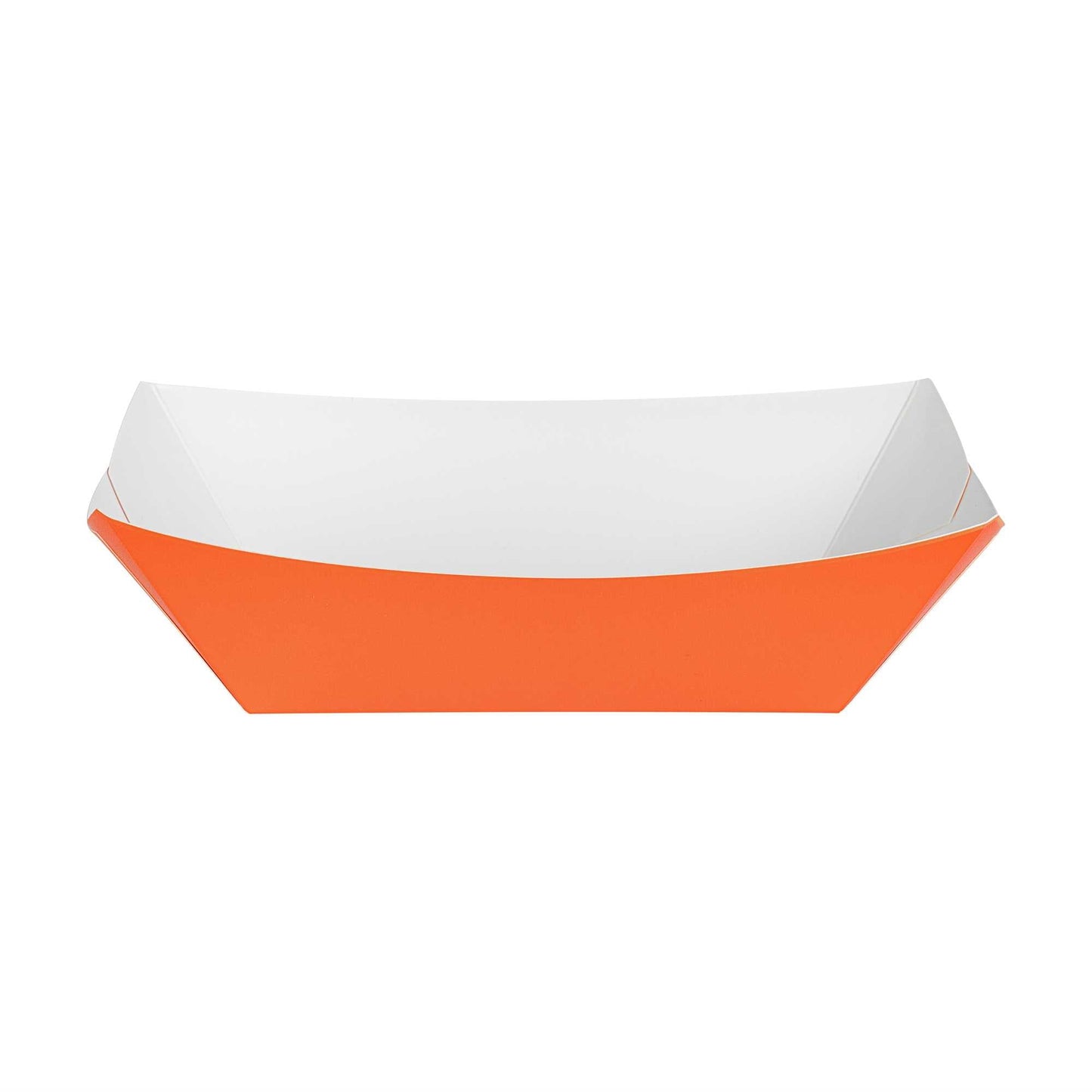 Bio Tek 1 lb Tangerine Orange Paper #100 Food Tray / Boat - 5 1/2" x 3 1/2" x 2" - 200 count box