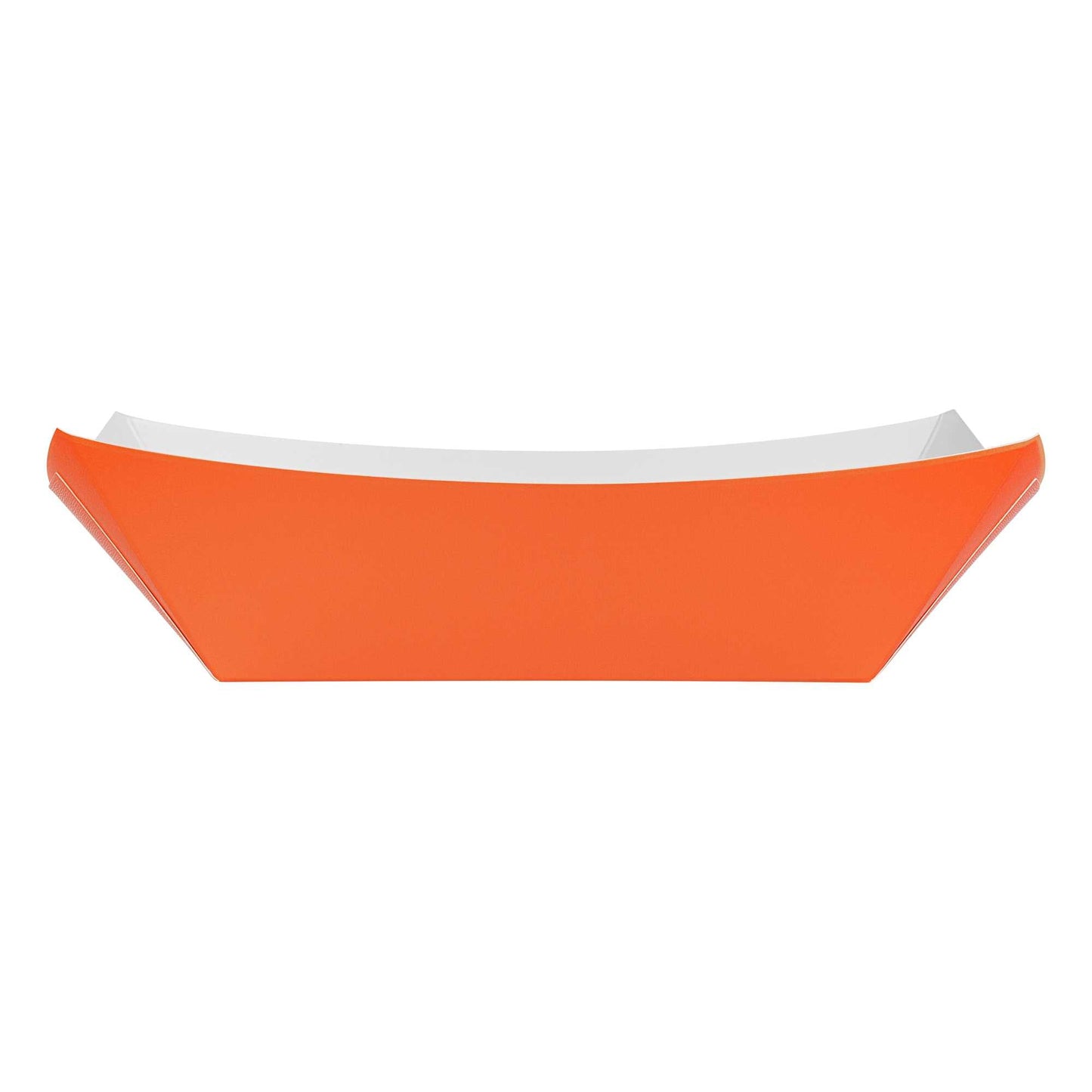 Bio Tek 1 lb Tangerine Orange Paper #100 Food Tray / Boat - 5 1/2" x 3 1/2" x 2" - 200 count box