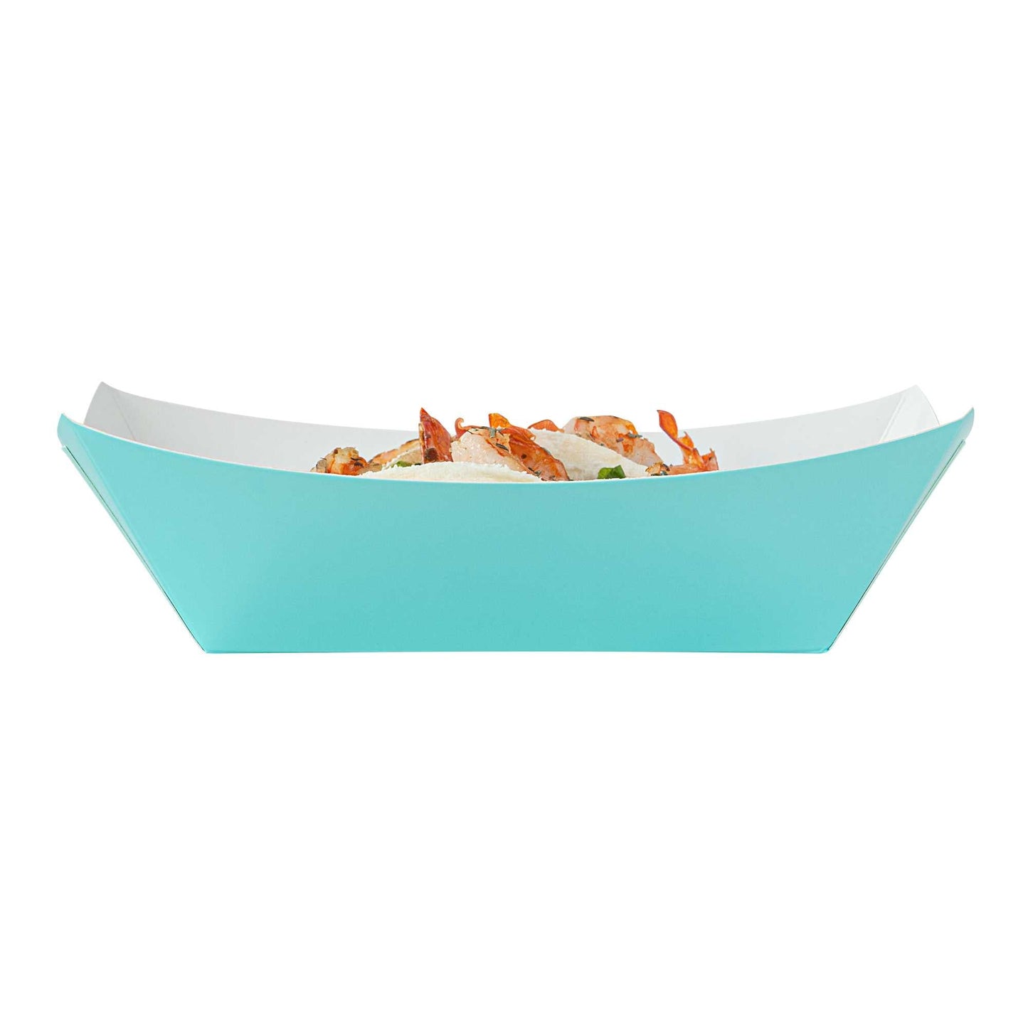 Bio Tek 1 lb Turquoise Paper #100 Food Tray / Boat - 5 1/2" x 3 1/2" x 2" - 200 count box