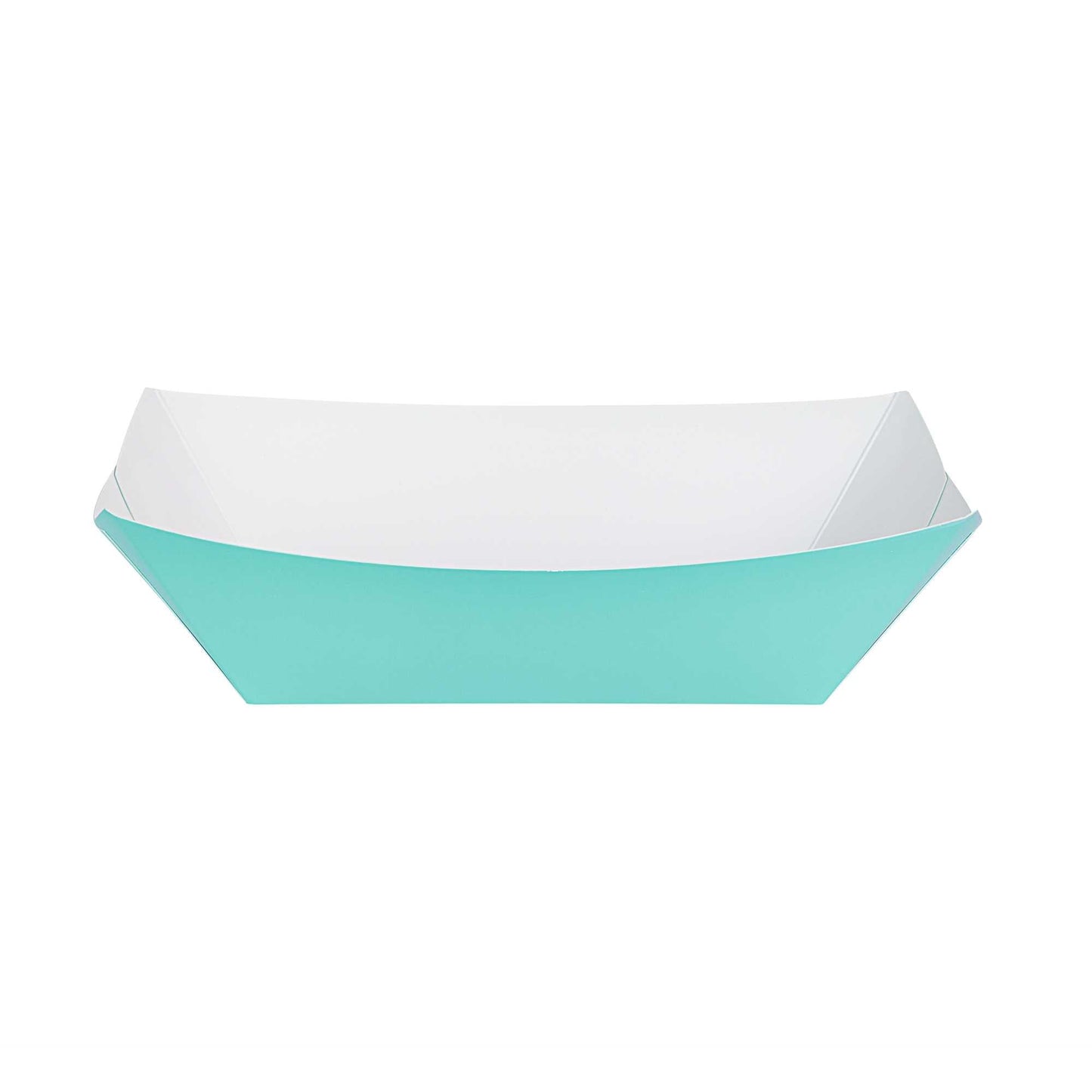Bio Tek 1 lb Turquoise Paper #100 Food Tray / Boat - 5 1/2" x 3 1/2" x 2" - 200 count box