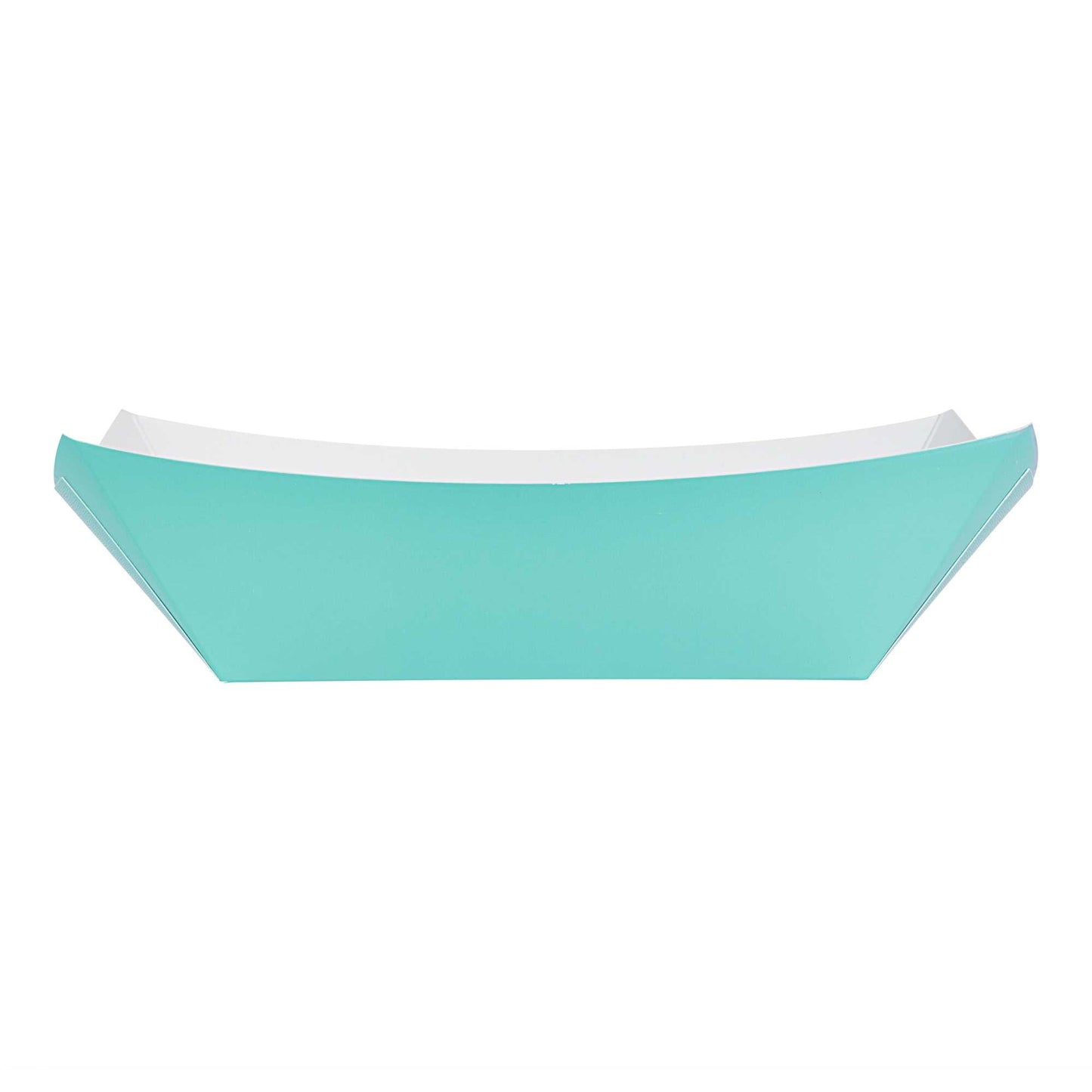 Bio Tek 1 lb Turquoise Paper #100 Food Tray / Boat - 5 1/2" x 3 1/2" x 2" - 200 count box
