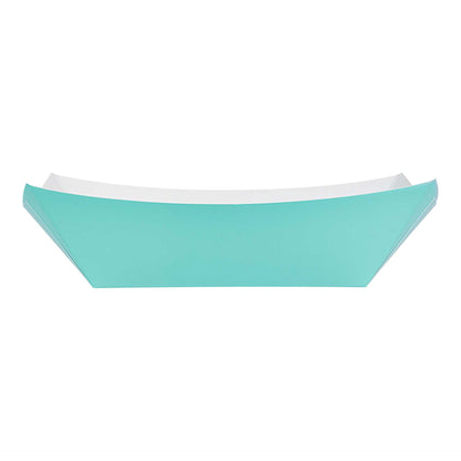 Bio Tek 1 lb Turquoise Paper #100 Food Tray / Boat - 5 1/2" x 3 1/2" x 2" - 200 count box