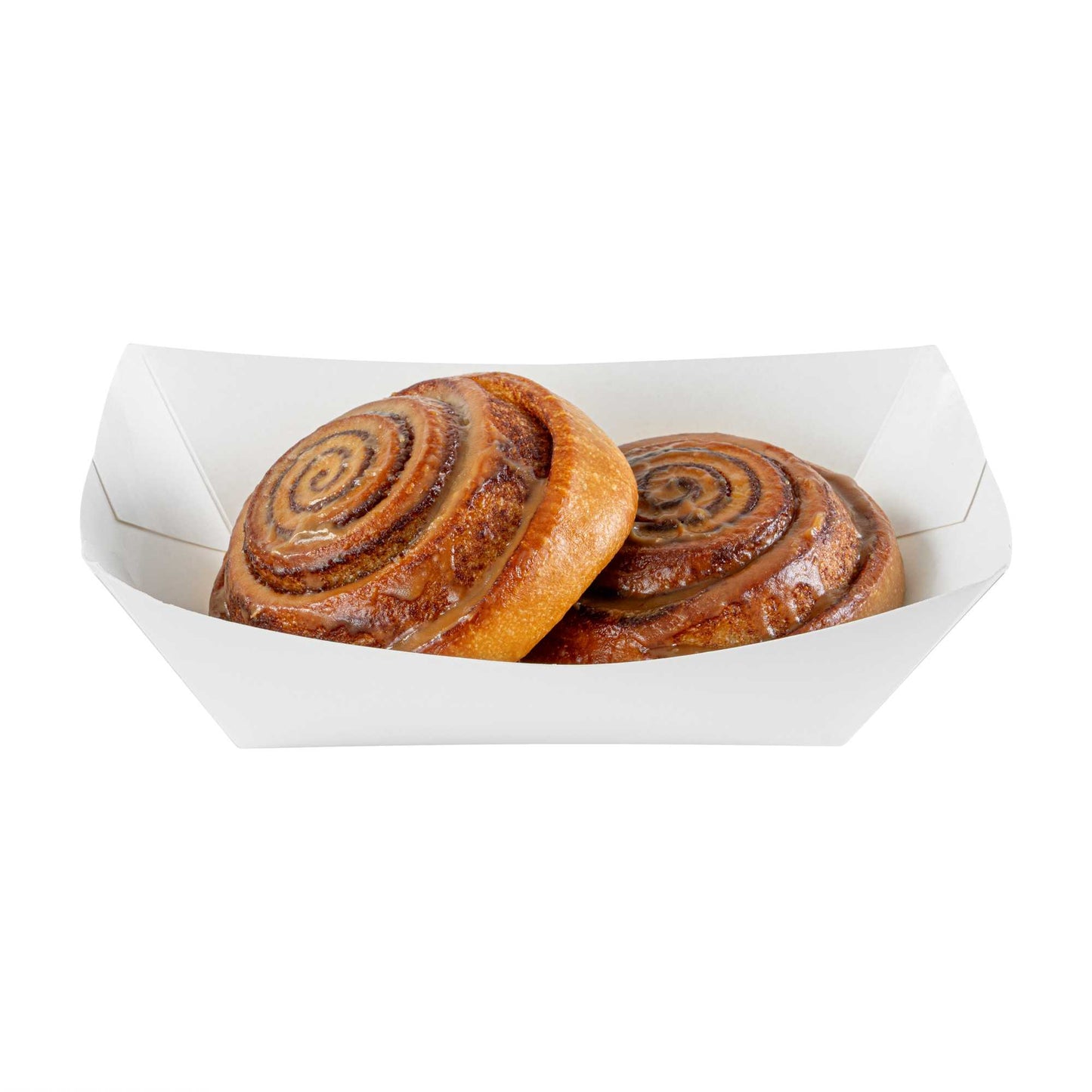 Bio Tek 1 lb White Paper #100 Food Tray / Boat - 5 1/2" x 3 1/2" x 2" - 50 count box